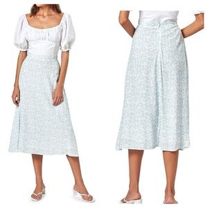 Golden State Floral A-Line Midi Skirt